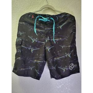 Van's "Off the Wall" Boardshorts "Sharks"  Mens Size 30 Great Condition